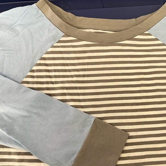 Pj 2 pc set long sleeve raglán tee & long pants 100% Peruvian cotton pre shrunk - Picture 4 of 5